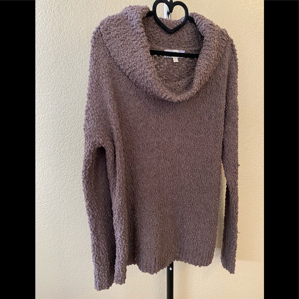 Medium brown cowlneck sweater